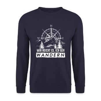 Mir reicht´s ich geh wandern! Wanderung Berge Fun - Unisex Pullover - Navy - Vorne - Alina (178cm) & Michal (187cm)
