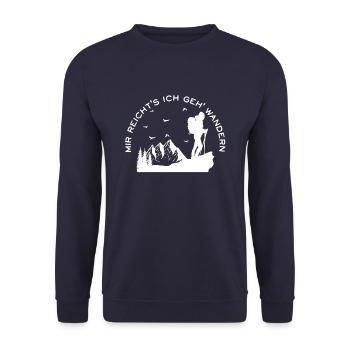 Mir reicht´s ich geh wandern! Wander Shirt, Fun - Unisex Pullover - Navy - Vorne - Alina (178cm) & Michal (187cm)