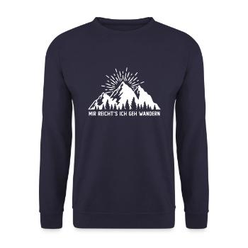Mir reicht´s ich geh wandern! Wander Shirt, Fun - Unisex Pullover - Navy - Vorne - Alina (178cm) & Michal (187cm)