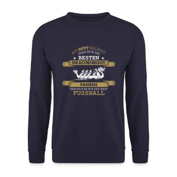 Drachenboot, Fußball, Sprüche, Paddeln, Drachen - Unisex Pullover - Navy - Vorne - Alina (178cm) & Michal (187cm)