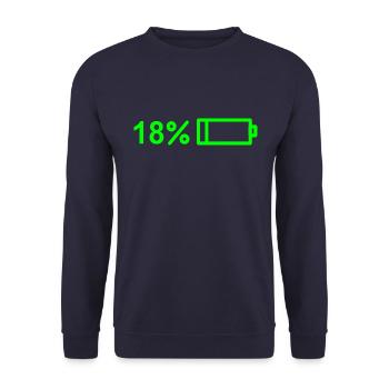 Endlich 18! Happy 18! Geburtstag Design - Unisex Pullover - Navy - Vorne - Alina (178cm) & Michal (187cm)