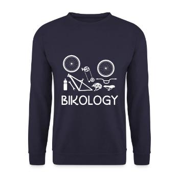 Bikology bike biking bike bike racing bike fixie - Unisex Sweatshirt - navy - Front - Alina (178cm) & Michal (187cm)