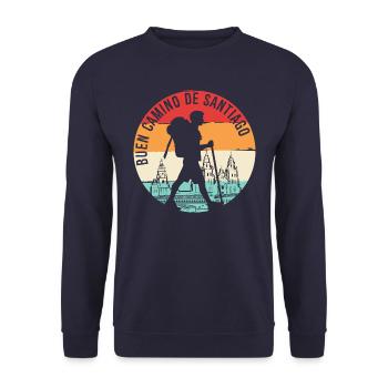 Buen Camino de Santiago - Unisex Pullover - Navy - Vorne - Alina (178cm) & Michal (187cm)