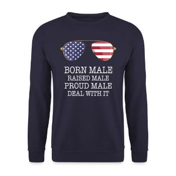 Homme né mâle élevé - Sweat-shirt Unisexe - marine - Devant - Alina (178cm) & Michal (187cm)