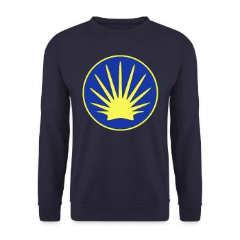 Buen Camino de Santiago de Compostela Jakobsweg - Unisex Sweatshirt - navy - Front - Alina (178cm) & Michal (187cm)