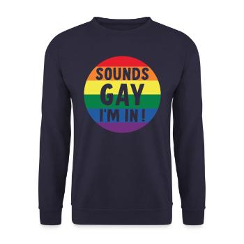 Sounds Gay I´m In LGBT - Unisex Pullover - Navy - Vorne - Alina (178cm) & Michal (187cm)