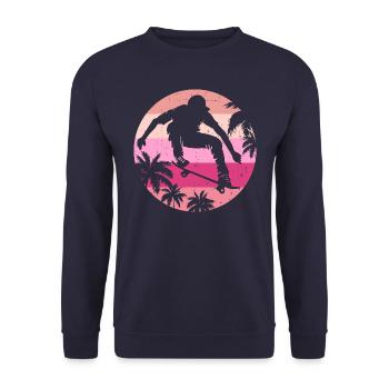 Skater Skateboard - Sweat-shirt Unisexe - marine - Devant - Alina (178cm) & Michal (187cm)