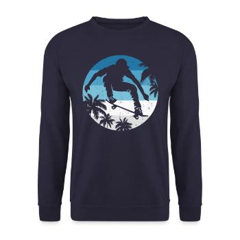 Skater Skateboard - Sweat-shirt Unisexe - marine - Devant - Alina (178cm) & Michal (187cm)