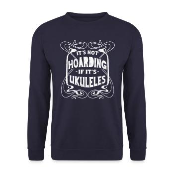 Its not hoarding if its Ukuleles - Unisex Sweatshirt - navy - Front - Alina (178cm) & Michal (187cm)