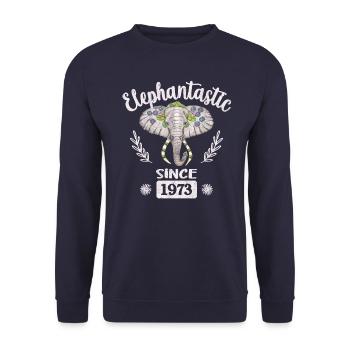 elephantastic since 1973 - Unisex Sweatshirt - navy - Front - Alina (178cm) & Michal (187cm)