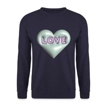 Love 3D bubble - Sweat-shirt Unisexe - marine - Devant - Alina (178cm) & Michal (187cm)