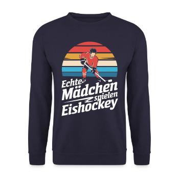 Hockey Hockey Sports Hockey Players - Unisex Sweatshirt - navy - Front - Alina (178cm) & Michal (187cm)