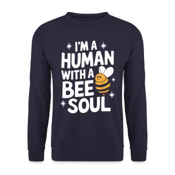 Honigbiene Imker Bienen Biene - Unisex Pullover - Navy - Vorne - Alina (178cm) & Michal (187cm)