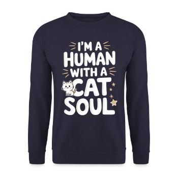 Chat Chats Amoureux Chat Propriétaire Chaton - Sweat-shirt Unisexe - marine - Devant - Alina (178cm) & Michal (187cm)
