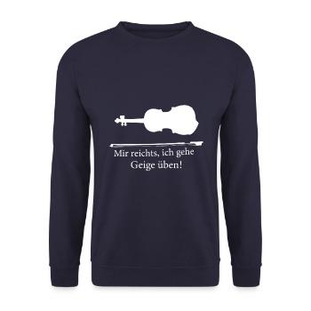 Mir reichts, ich gehe Geige üben! - Unisex Pullover - Navy - Vorne - Alina (178cm) & Michal (187cm)