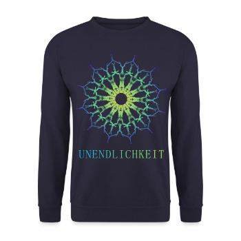 Unendlichkeit - Unisex Pullover - Navy - Vorne - Alina (178cm) & Michal (187cm)
