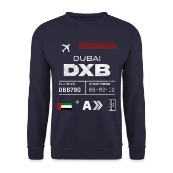 Dubai airport tag - Unisex Sweatshirt - navy - Front - Alina (178cm) & Michal (187cm)