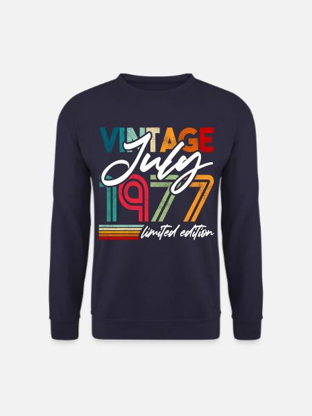 Vintage born July 1977 Birthday July 1977 - Unisex Sweatshirt - navy