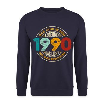 Geburtstag Legenden 1990 Jahrgang 1990 Geschenk - Unisex Pullover - Navy - Vorne - Alina (178cm) & Michal (187cm)