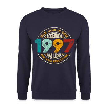 Geburtstag Legenden 1997 Jahrgang 1997 Geschenk - Unisex Pullover - Navy - Vorne - Alina (178cm) & Michal (187cm)