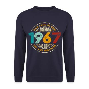 Geburtstag Legenden 1967 Jahrgang 1967 Geschenk - Unisex Pullover - Navy - Vorne - Alina (178cm) & Michal (187cm)