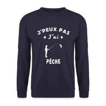 Citation Fishing Humour Confiance - Sweat-shirt Unisexe - marine - Devant - Alina (178cm) & Michal (187cm)