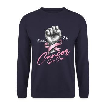 Poing de sensibilisation au cancer du sein et conception d’arc rose - Sweat-shirt Unisexe - marine - Devant - Alina (178cm) & Michal (187cm)