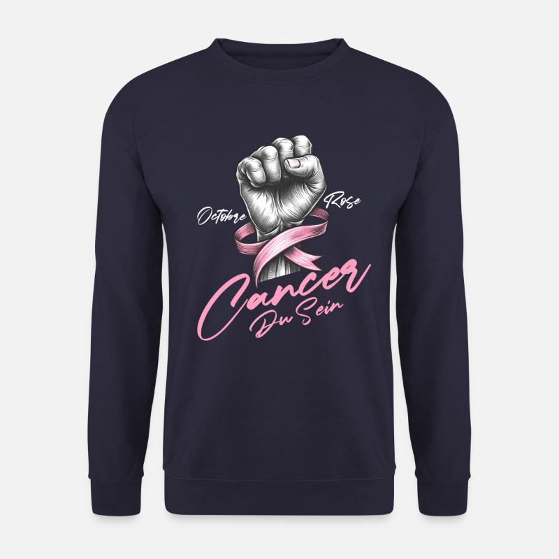 Brustkrebs Awareness Faust & Pinke Schleife Design - Unisex Pullover - Navy