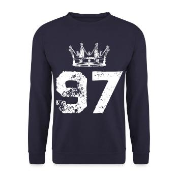 97 Couronne numérique - Sweat-shirt Unisexe - marine - Devant - Alina (178cm) & Michal (187cm)