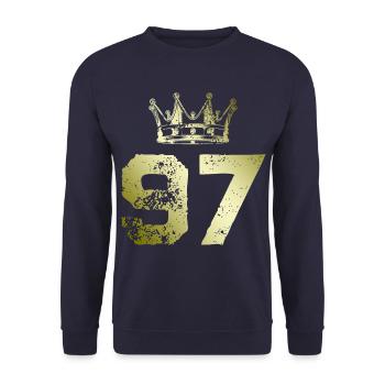 97 Couronne numérique - Sweat-shirt Unisexe - marine - Devant - Alina (178cm) & Michal (187cm)
