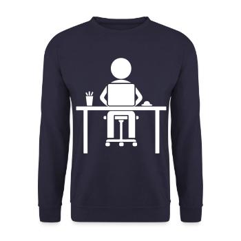 Worker Computer Job - Unisex Sweatshirt - navy - Front - Alina (178cm) & Michal (187cm)
