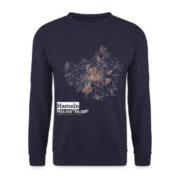 Hameln Basic Pastels - Unisex Sweatshirt - navy - Front - Alina (178cm) & Michal (187cm)
