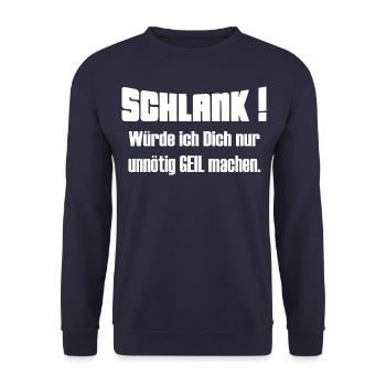 Slim I would make you unnecessarily horny 2 - Unisex Sweatshirt - navy - Front - Alina (178cm) & Michal (187cm)