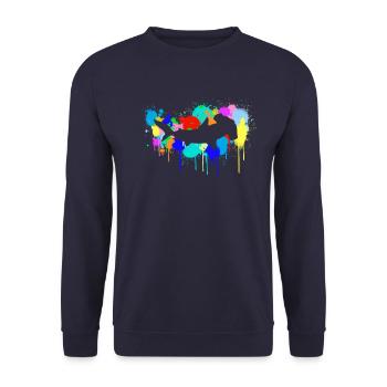 Hammerhead shark graf, organic scuba diving - Unisex Sweatshirt - navy - Front - Alina (178cm) & Michal (187cm)
