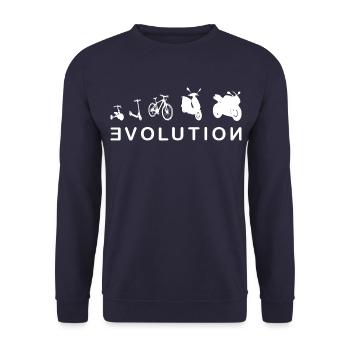 Evolution Biker 2- Evolution of a Biker 2.0 - Unisex Sweatshirt - navy - Front - Alina (178cm) & Michal (187cm)
