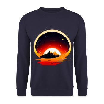 Space View / Mars - Unisex Sweatshirt - navy - Front - Alina (178cm) & Michal (187cm)