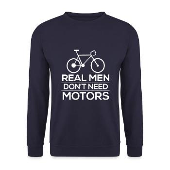 Les vrais hommes ont besoin d'un maillot de vélo MOTEUR - Sweat-shirt Unisexe - marine - Devant - Alina (178cm) & Michal (187cm)