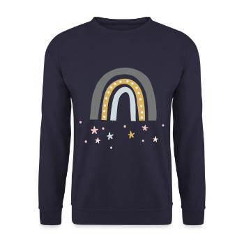 Conception de garçon arc-en-ciel - Sweat-shirt Unisexe - marine - Devant - Alina (178cm) & Michal (187cm)