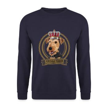 Airedale Terrier - Sweat-shirt Unisexe - marine - Devant - Alina (178cm) & Michal (187cm)
