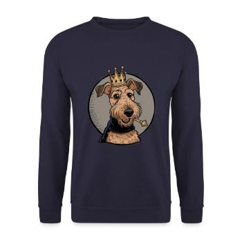 Airedale Terrier - Sweat-shirt Unisexe - marine - Devant - Alina (178cm) & Michal (187cm)