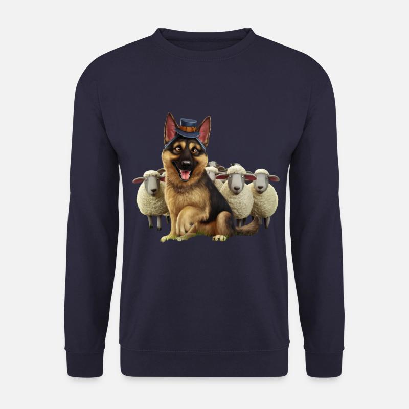 Deutscher Schäferhund mit kleinen Schäfchen - Unisex Pullover - Navy