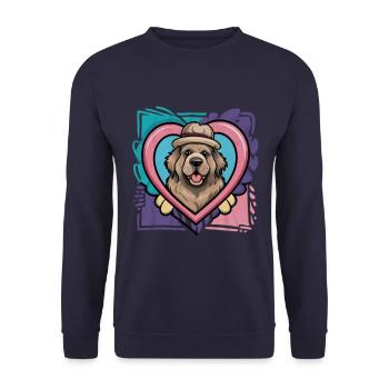 Newfoundland dog with a big heart - Unisex Sweatshirt - navy - Front - Alina (178cm) & Michal (187cm)