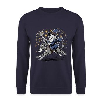 Balade de lévrier pour magiciens et amateurs de magie - Sweat-shirt Unisexe - marine - Devant - Alina (178cm) & Michal (187cm)