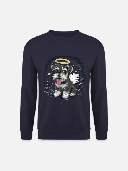 Miniature schnauzer as angel - Unisex Sweatshirt - navy