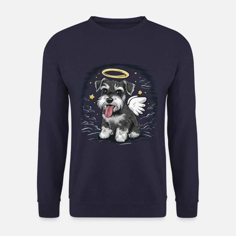 Miniature schnauzer as angel - Unisex Sweatshirt - navy