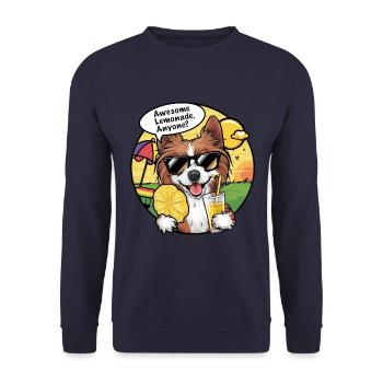 Löwchen mit Limonade - Unisex Pullover - Navy - Vorne - Alina (178cm) & Michal (187cm)