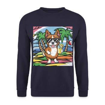 Löwchen mit Limonade - Unisex Pullover - Navy - Vorne - Alina (178cm) & Michal (187cm)