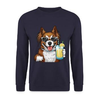 Löwchen mit Limonade - Unisex Pullover - Navy - Vorne - Alina (178cm) & Michal (187cm)