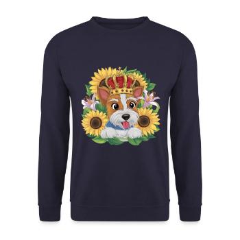 Niedliches Cartoon Design mit Norfolk Terrier - Unisex Pullover - Navy - Vorne - Alina (178cm) & Michal (187cm)