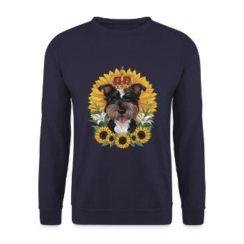 Niedliches Cartoon Design mit Norfolk Terrier - Unisex Pullover - Navy - Vorne - Alina (178cm) & Michal (187cm)